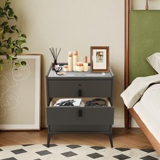 Modern Smart Bedside Table with Tri-colour LED Ambient Light & Fingerprint Lock