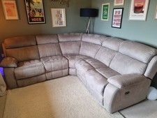 Corner sofa from Furniture Village 2 end seats electric reclining, USB ports