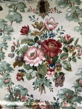 Vintage 50s Sanderson Fabrics Rococo Floral Fabric 1.68m