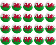 20 x Wales Flag BUTTON PIN BADGES 25mm 1 INCH  Welsh Dragon