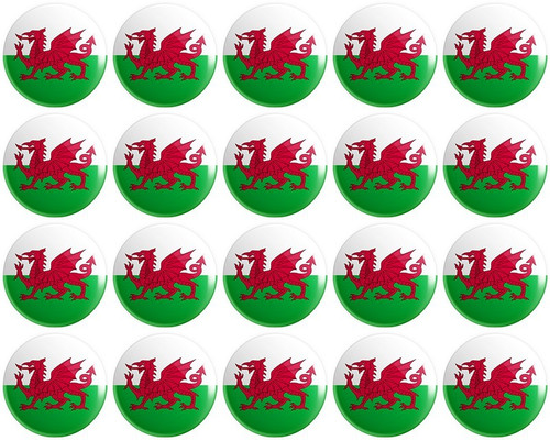 Wales flag button - 20,