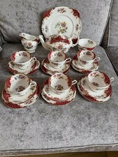 PARAGON RED ROCKINGHAM TEA SET