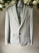 TED BAKER Suit Jacket Blazer Mens TB 3 UK M Light Grey Jersey Long Sleeve NEW