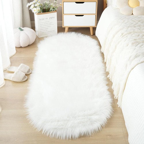 Fluffy faux sheepskin rug - faux,
