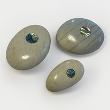 Set of 3 Abalone Inlay Marble
