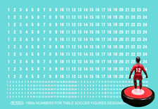 Subbuteo Table Soccer Numbers Decals