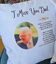 I Miss You Dad Beautiful Personalised Photo Cushion Cover with Heartfelt Quote