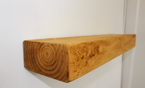 Rustic floating wooden shelf - shelf, /