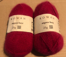 Rare Rowan Angora Haze 2 x 25 gm balls red 00527