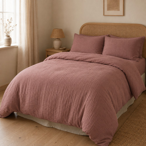 Terracotta muslin cotton - terracotta,