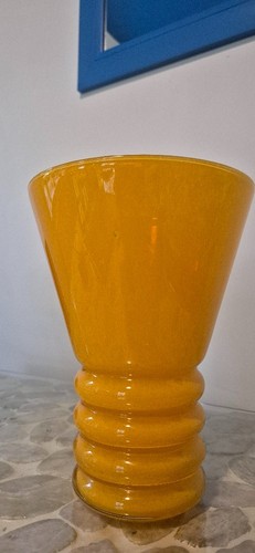 Vintage orange hooped glass - vintage,