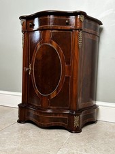 French Single Drawer Ornate Inlay Cupboard Bedside Cabinet Drawers