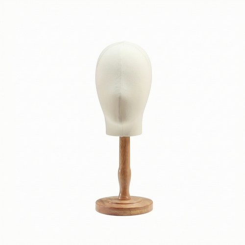 Mannequin head with wooden - head,