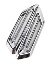 CHROME Effect Power Bonnet Wing Side Vents fits FIAT (BV1C)