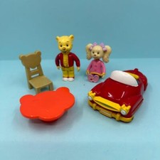 Retro Rupert The Bear & Friends Ping Pong Toy Figures Car Furniture Playset