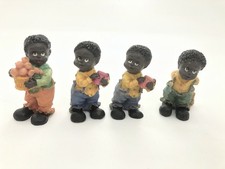 4 x 2 1/4” Retro Resin African American Children Figurines Characters
