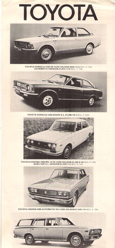 Toyota range 1970 1971 - range, uk