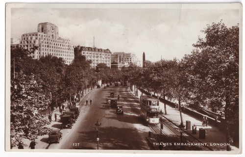 Thames embankment london rppc - embankment,