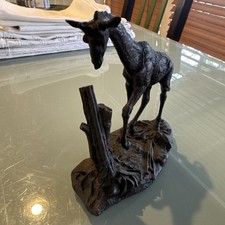 Vintage Bronze Giraffe Statue