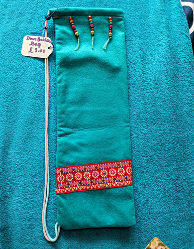 Turquoise felt drawstring drum - felt,