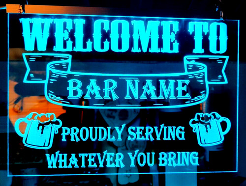 Personalised bar sign mancave - bar,