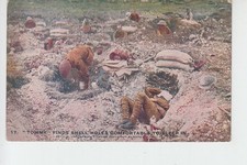 WW1 'Tommy' finds shell holes comfortable to sleep in !