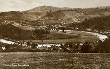 Tintern River Wye from Barbadoes, B&W Vintage Real Photo Postcard RPPC