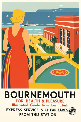 Bournemouth railway poster - bournemouth,
