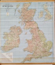 Vintage Batholomew Wall Road Map of The British Isles. 1972
