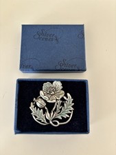 New In Box - Silver Scenes Silver Plated ‘Meadow Cranesbill’ Brooch