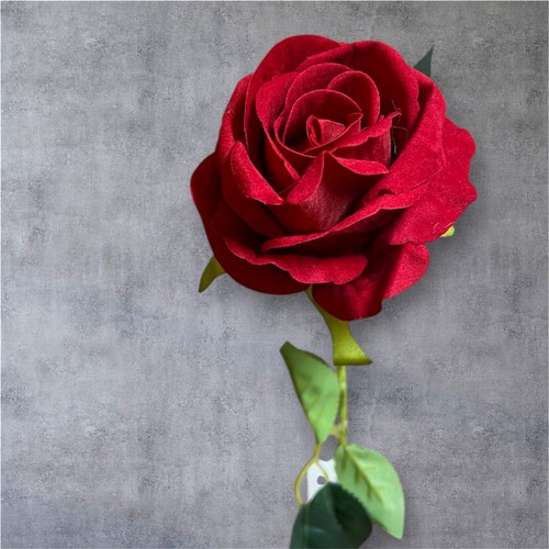Realistic single velvet rose - single,