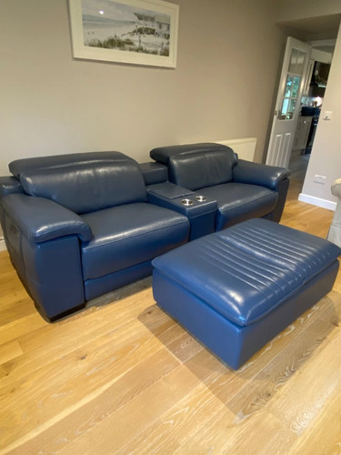 Dfs sofology blue leather - sofology,