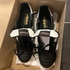 ADIDAS COPA MUNDIAL FOOTBALL BOOTS BLACK LEATHER SIZE 9 1/2 MOULDED STUDS BNIB