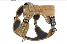 HEELE Dog Harness, Tactical Dog Harness  Molle Panel Medium No Pull Adjustable