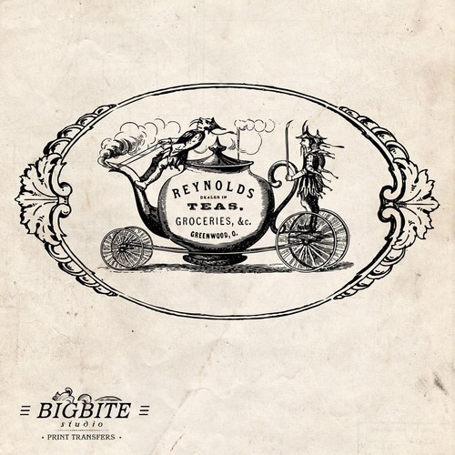Water decal vintage - decal:,