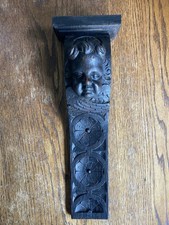 Late Georgian Oak Carved Corbel Shelf Support Bracket Antique