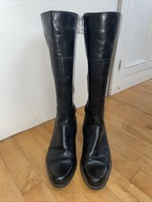 Dune Black Leather Knee High Boots Size 37