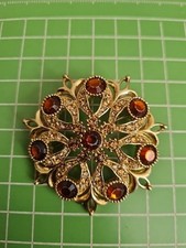 Statement Brown And Gold Coloured Brooch