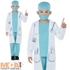 Doctor Boys Fancy Dress Hospital Surgeon Coat Uniform Kids Occapation Costume