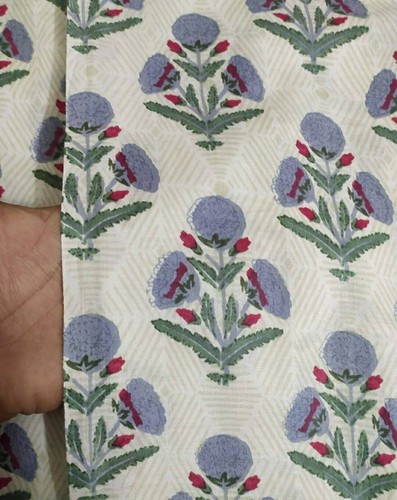 Indian gray floral hand block - indian,