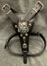 LEATHER DOG HARNESS- BULLDOG