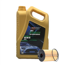 0W-40 Fully Synthetic Engine Oil API SN 5L + Oil Filter For Audi VW Skoda