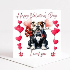 english bulldog dog  valentine