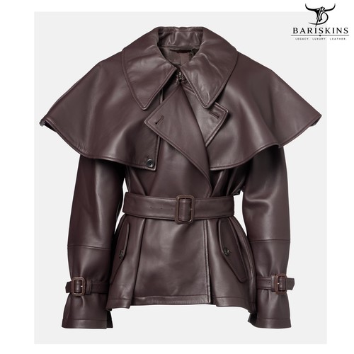 Womens brown lambskin leather - brown,