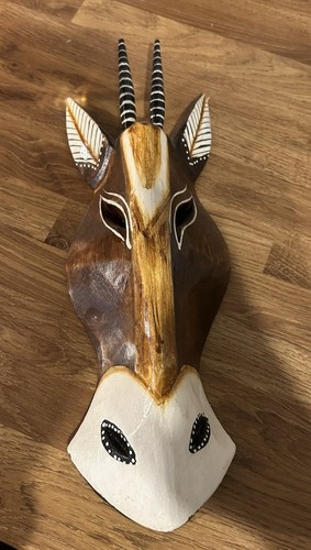 Gazelle antelope carved wooden - antelope,