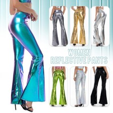 New Women Shiny Metallic Pants