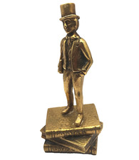 Charles Dickens Brass Paperweight Vintage Pickwick Papers David Copperfield '60s