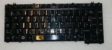 TESTED TOSHIBA SATELLITE A350-02T UK KEYBOARD GLOSSY BLACK  (ID: 644)