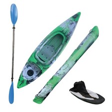 Riber Deluxe One Man Sit In Kayak + Paddle & Spraydeck  R-1018-Green/White/Black
