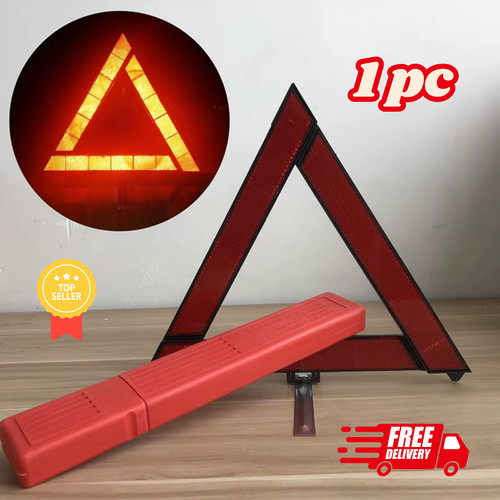 Large reflective car warning - large,